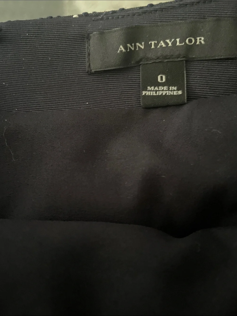 Ann Taylor Navy Mini Skirt with White Polka Dots